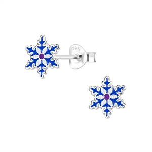 Weihnachts-Ohrringe - Schneeflocken in silber | BB10551